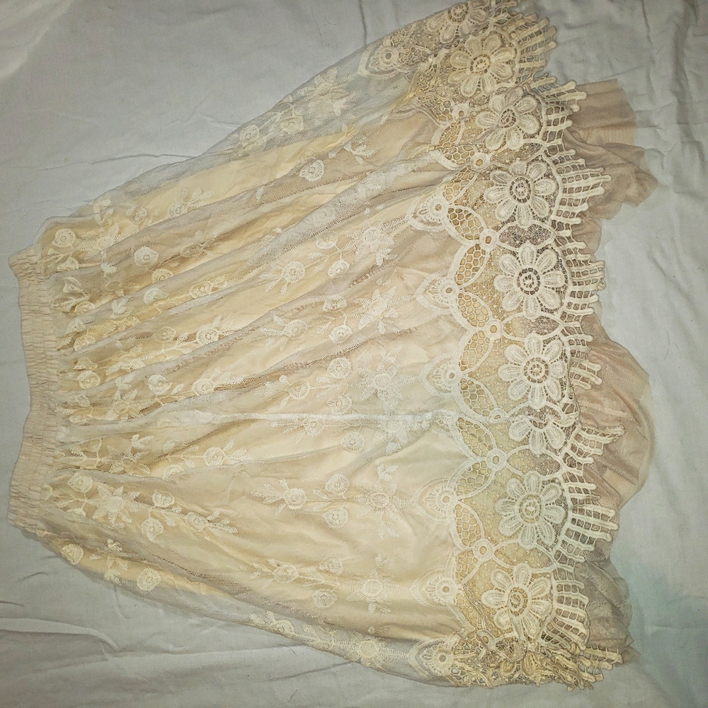 cream lace skirt